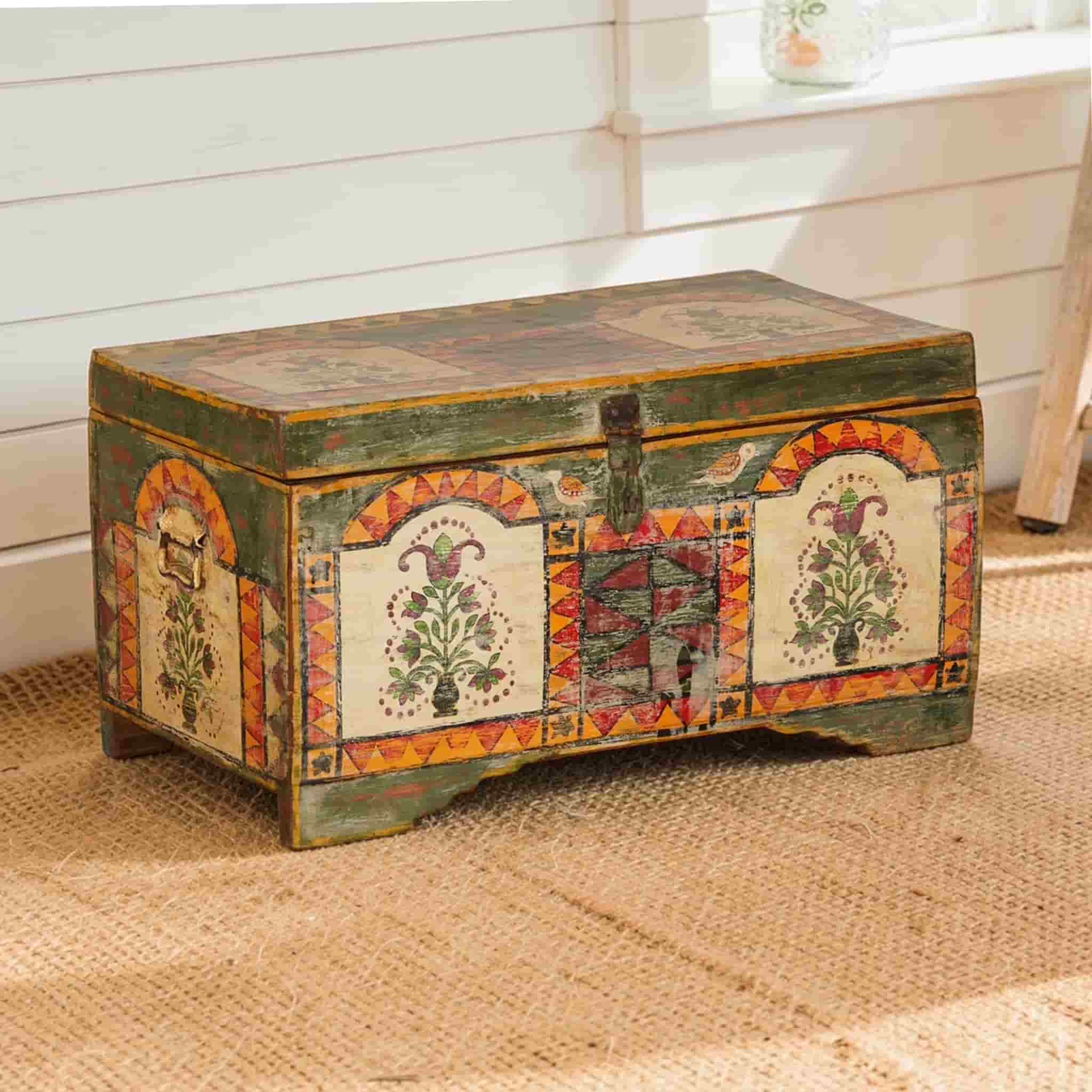 Vintage Hand-Painted Teak Storage Box 3 (ETA AUG 2026) - Image 2