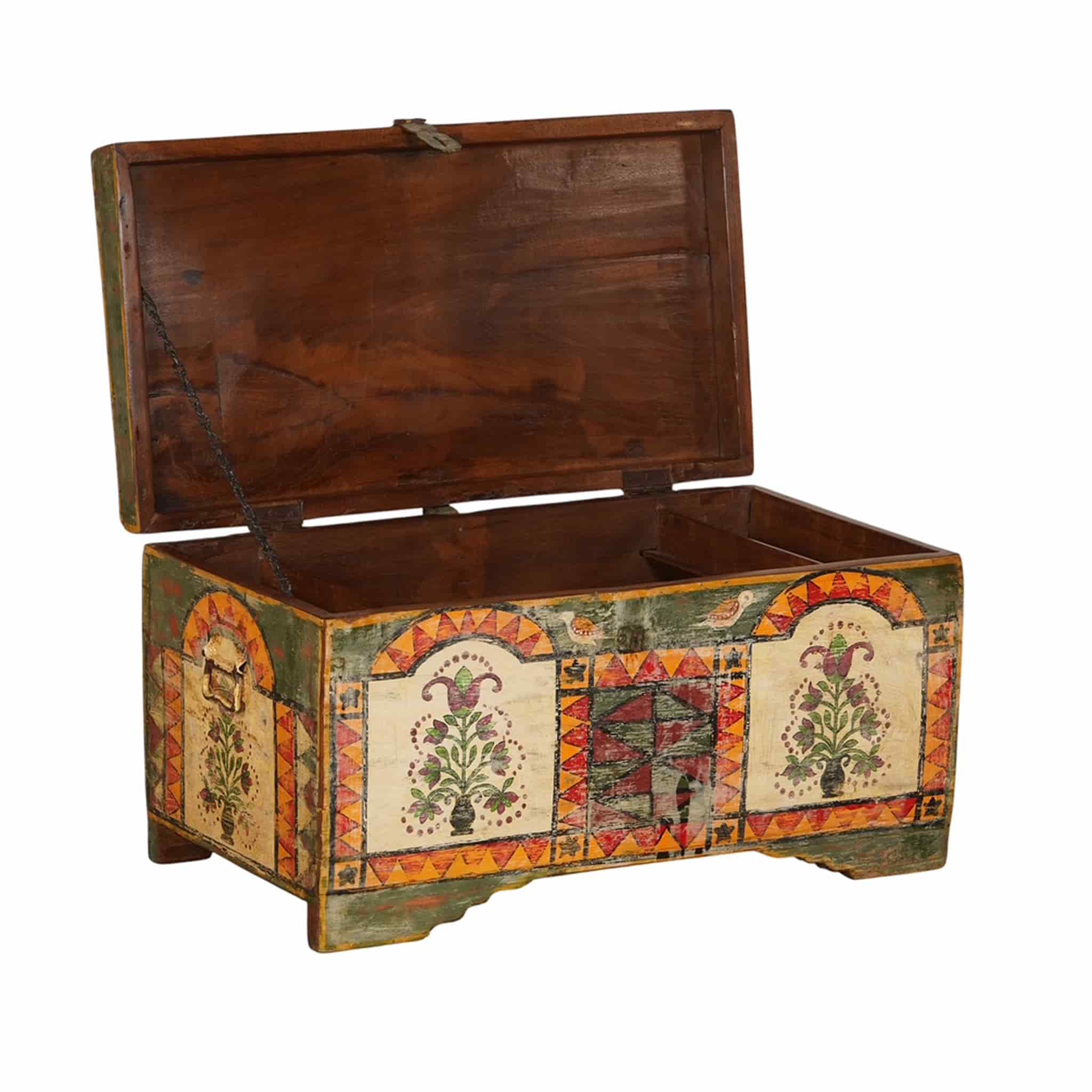 Vintage Hand-Painted Teak Storage Box 3 (ETA AUG 2026) - Image 3
