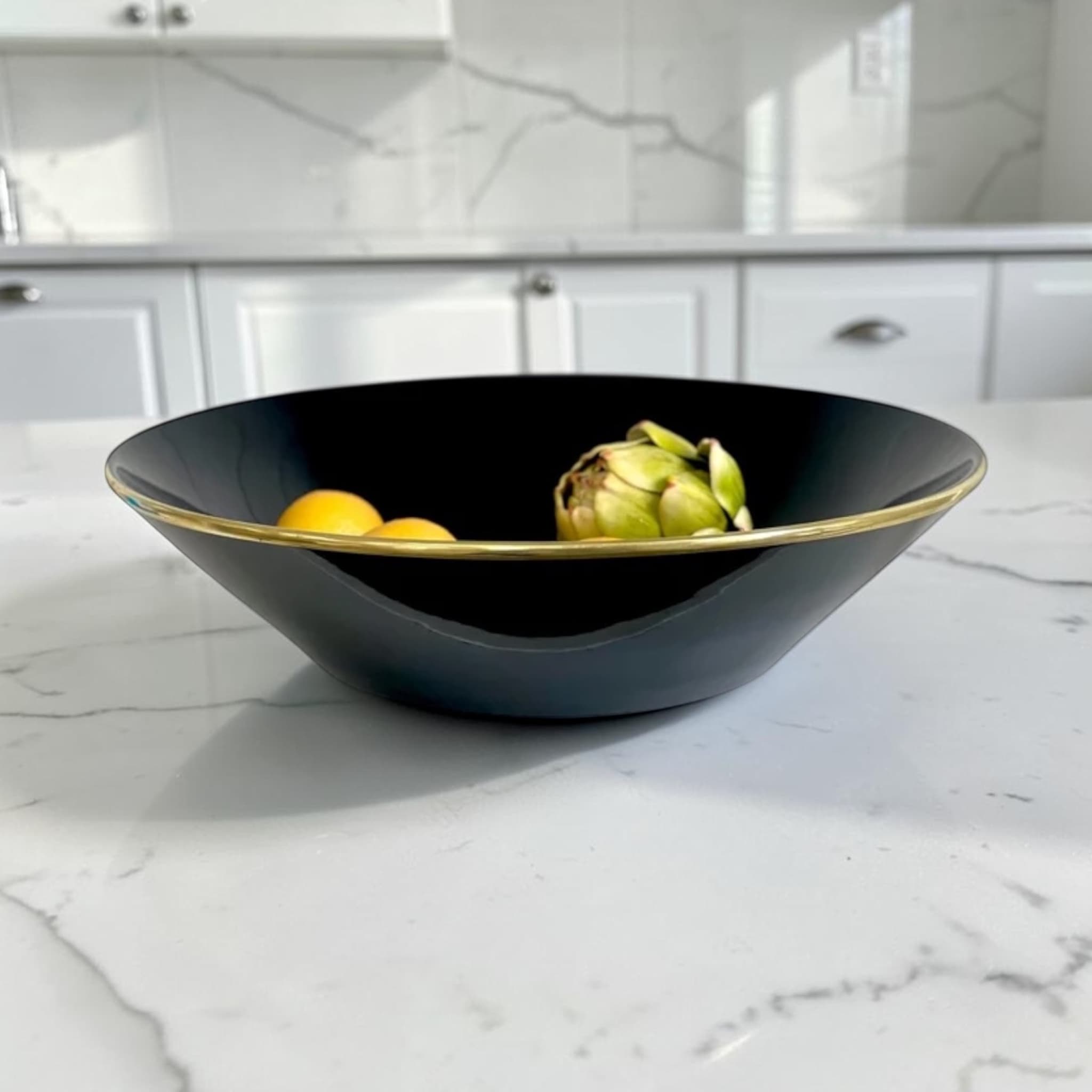 Emille Ceramic Bowl Black & Gold - Image 2