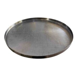 Etched Graphite Metal Round Tray