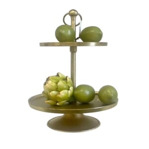 Marie 2 Tier Cake Stand Gold