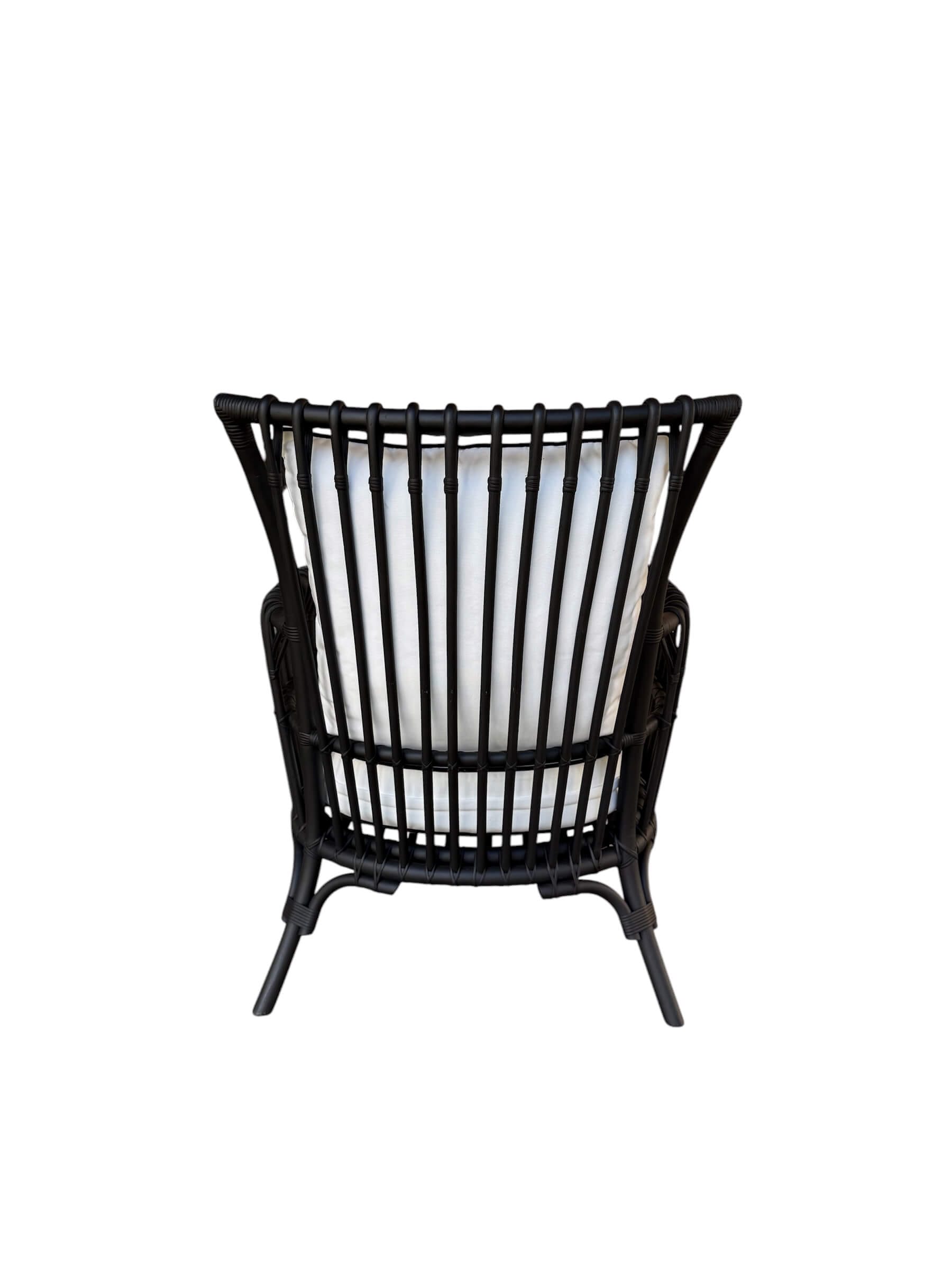 Como Black Rattan Chair With White Cushion - Image 3