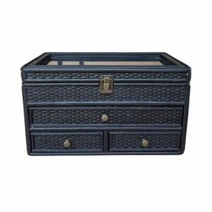 Ramba Black Rattan Jewellery Box