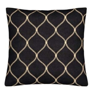 Linen Zahra Lattice 50x50cm Filled Cushion Black