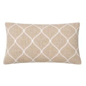 Linen Zahra Lattice 30x50cm Filled Cushion Sand