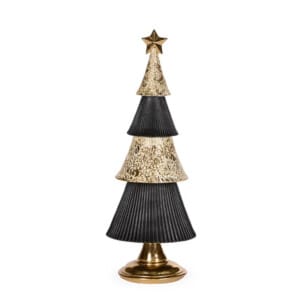41cm Black And Gold Layered Tree