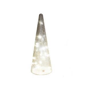 Glass LED Platinum Cone Tree Sml