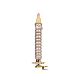 Ivory And Gold Swirl Clip Glass Candle