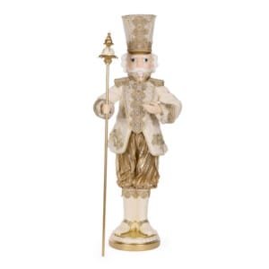 96cm White And Gold Regal Fabric Nutcracker