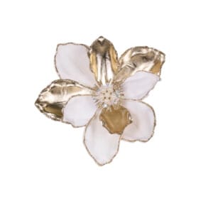 Ivory And Champagne Pearl Flower Clip