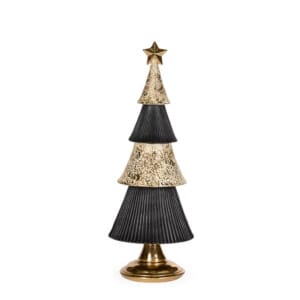32cm Black And Gold Layered Tree