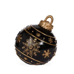 49cm LED Gold Black Snowflake Bauble Decor