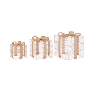 Set/3 LED Illuminated Present Boxes