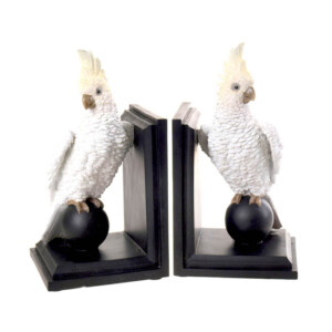 MABEL RESIN COCKATOO BOOKENDS