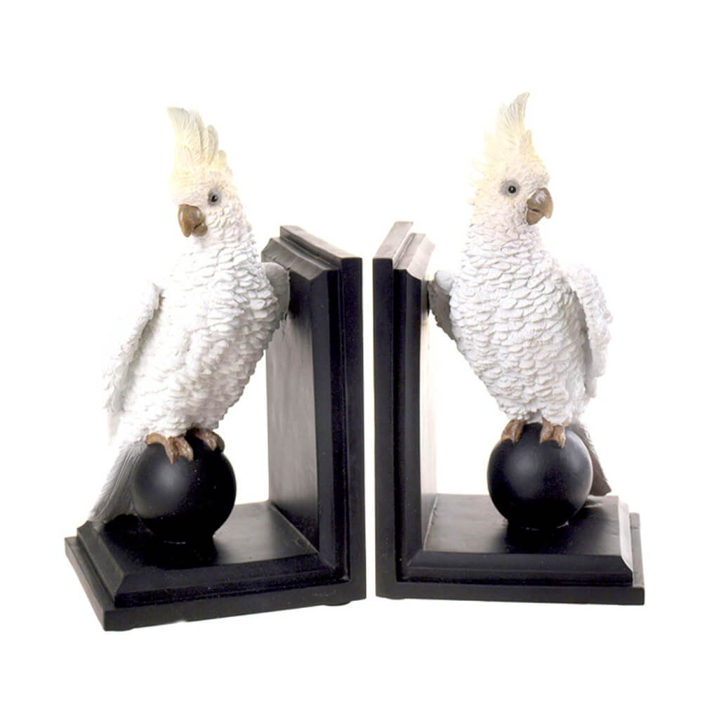 MABEL RESIN COCKATOO BOOKENDS